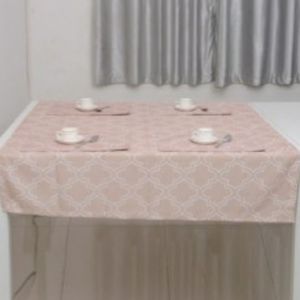 Beige Moroccan Print Table Cloth & Placemats  Set